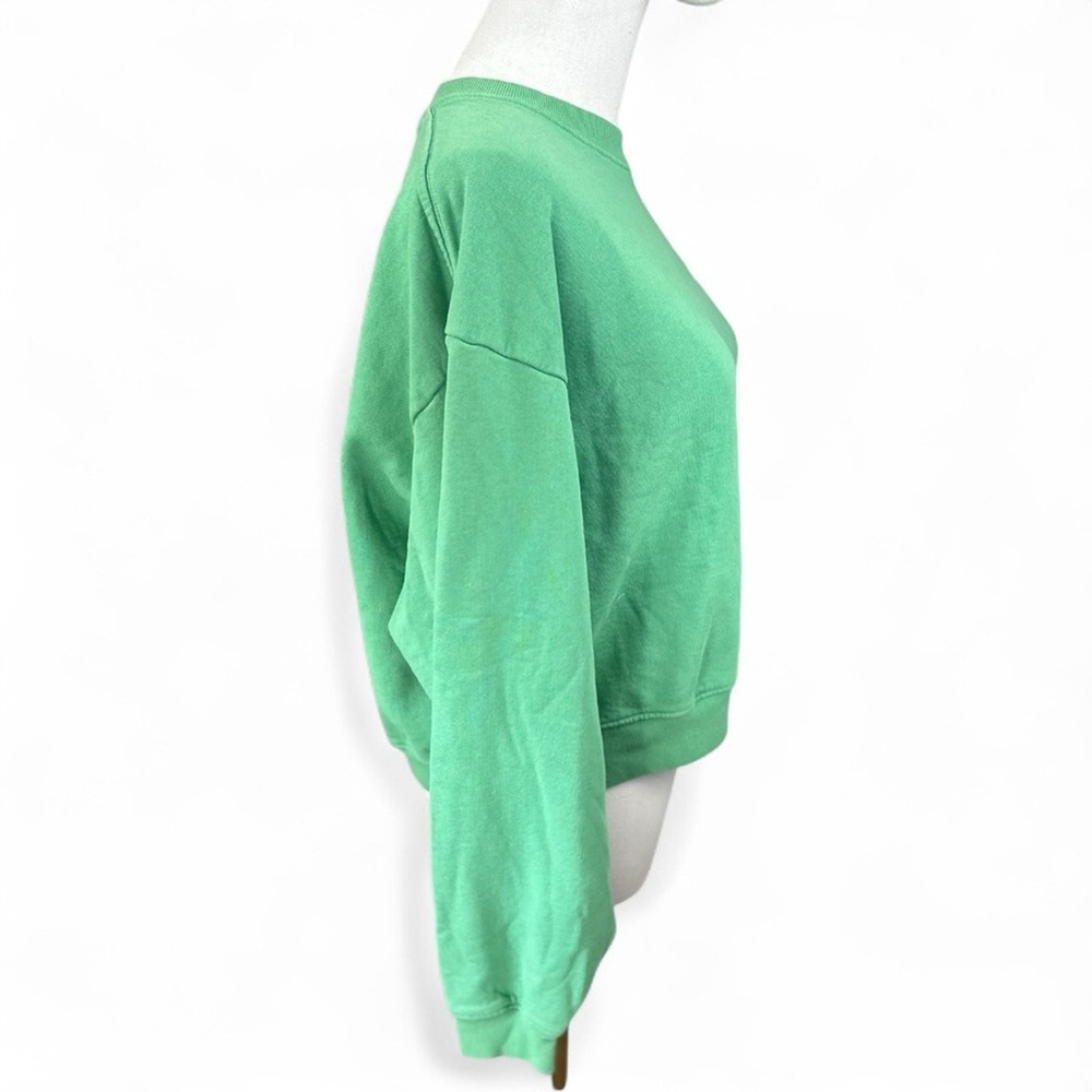 Sporty & Rich size Small Emerald Crew Neck cropped Sweater - Picture 11 of 12